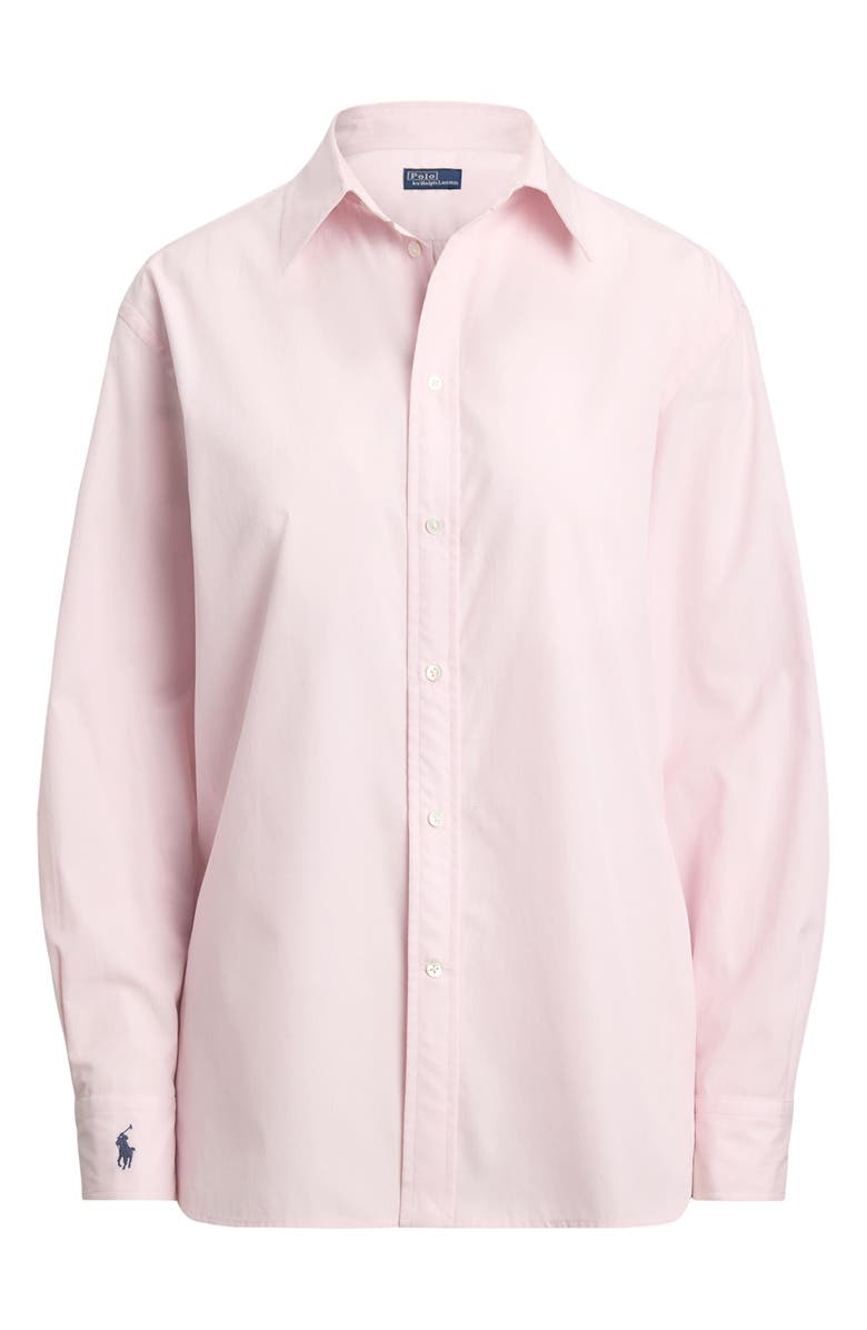 Polo Ralph Lauren End-On-End Oversize Fit Cotton Shirt, Alternate, color, Surfside Rose