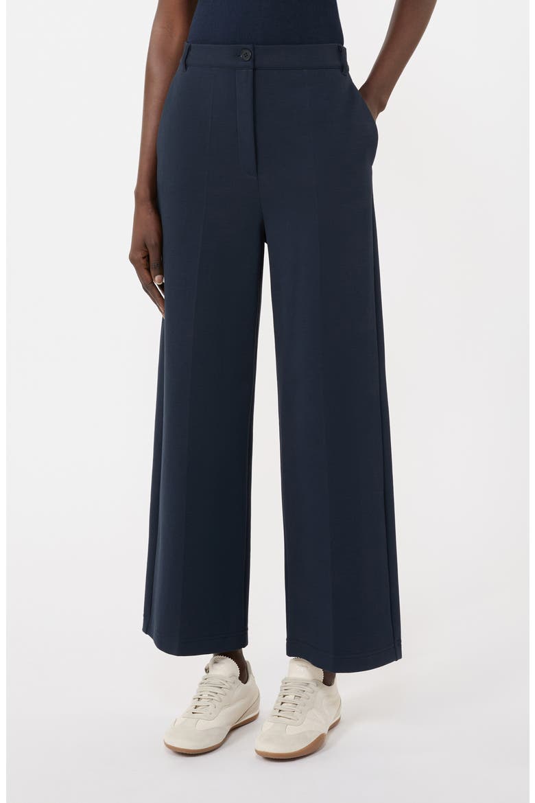 Abano Straight Leg Jersey Ankle Pants, Main, color, NAVY