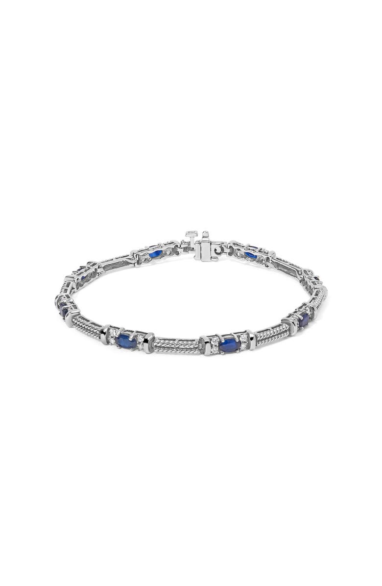 Haus of Brilliance 14K Gold 1/2 Cttw Diamond & Sapphire Braided Link Bracelet, Main, color, White
