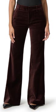 PAIGE Marlow High Waist Flare Velvet Trouser Pants