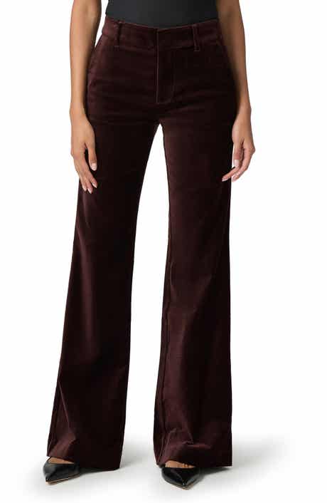 PAIGE Marlow High Waist Flare Velvet Trouser Pants