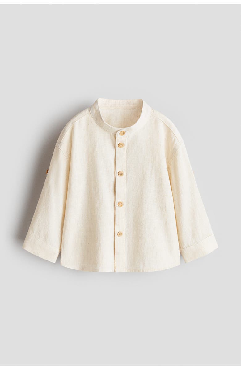 H&M Linen-blend Grandad Shirt, Main, color, 