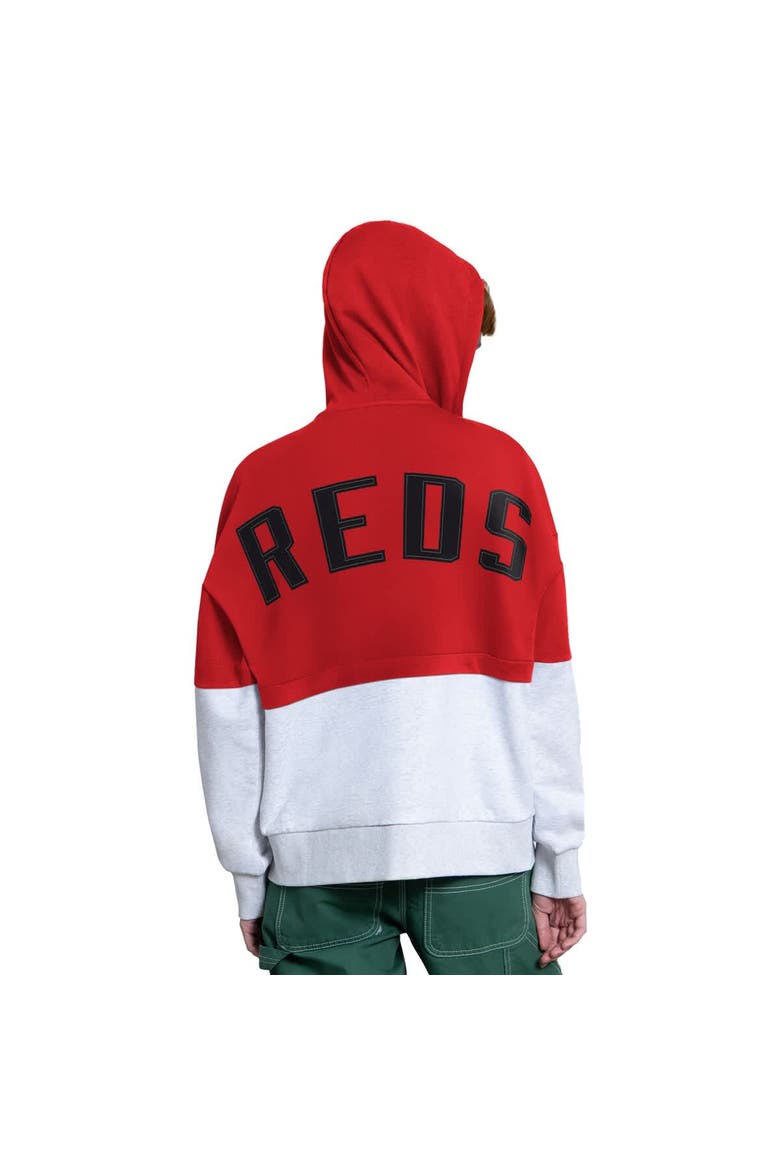 Women's Starter Red/Heather Gray Cincinnati Reds Wishbone Full-Zip Hoodie, Alternate, color, Red