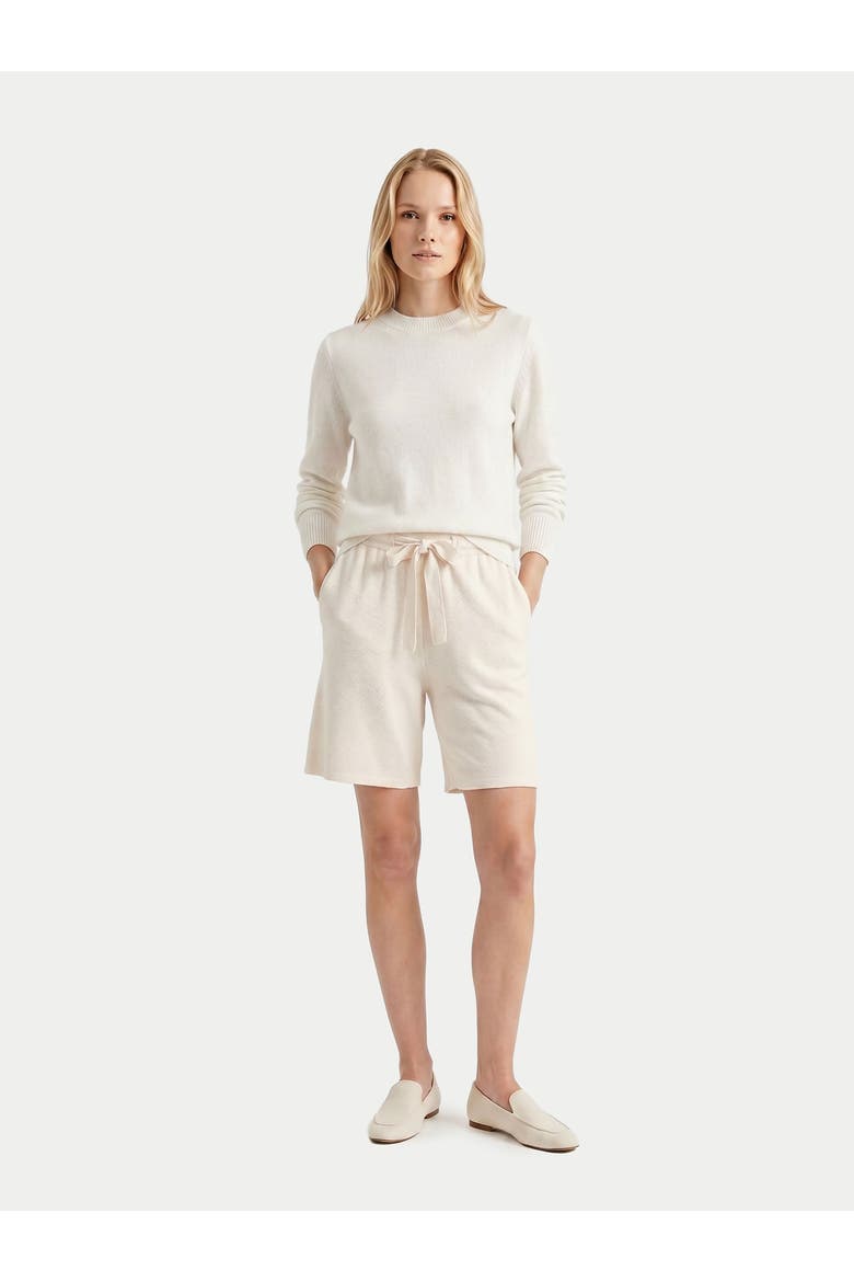 Lightweight Cashmere Silk Shorts, Alternate, color, whisper white