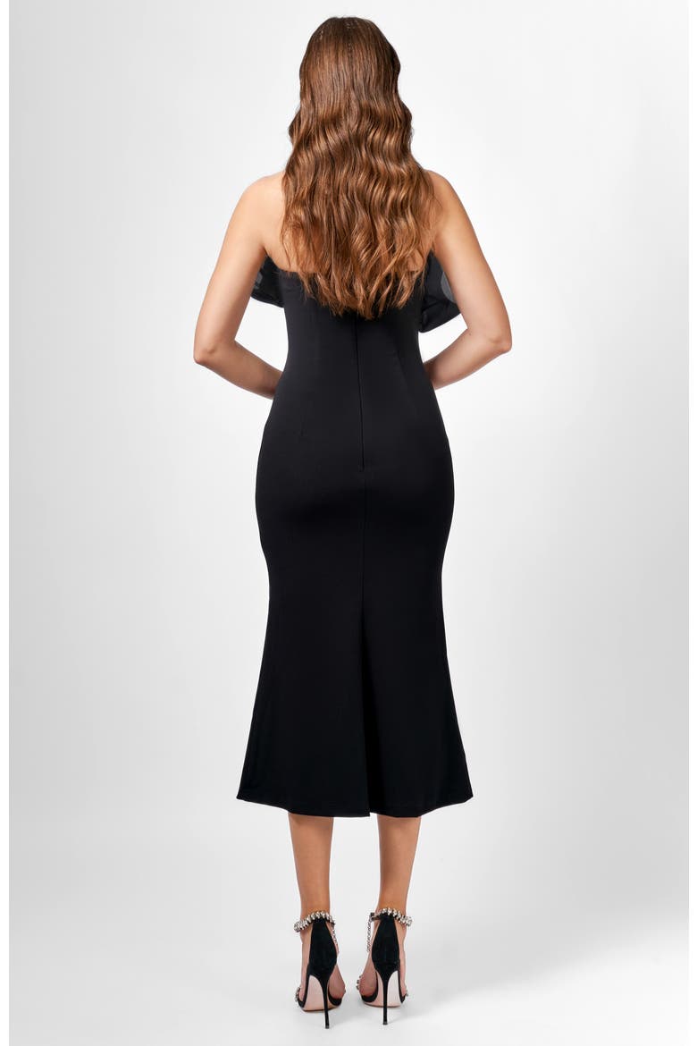 Kiarra Strapless Midi, Alternate, color, BLACK