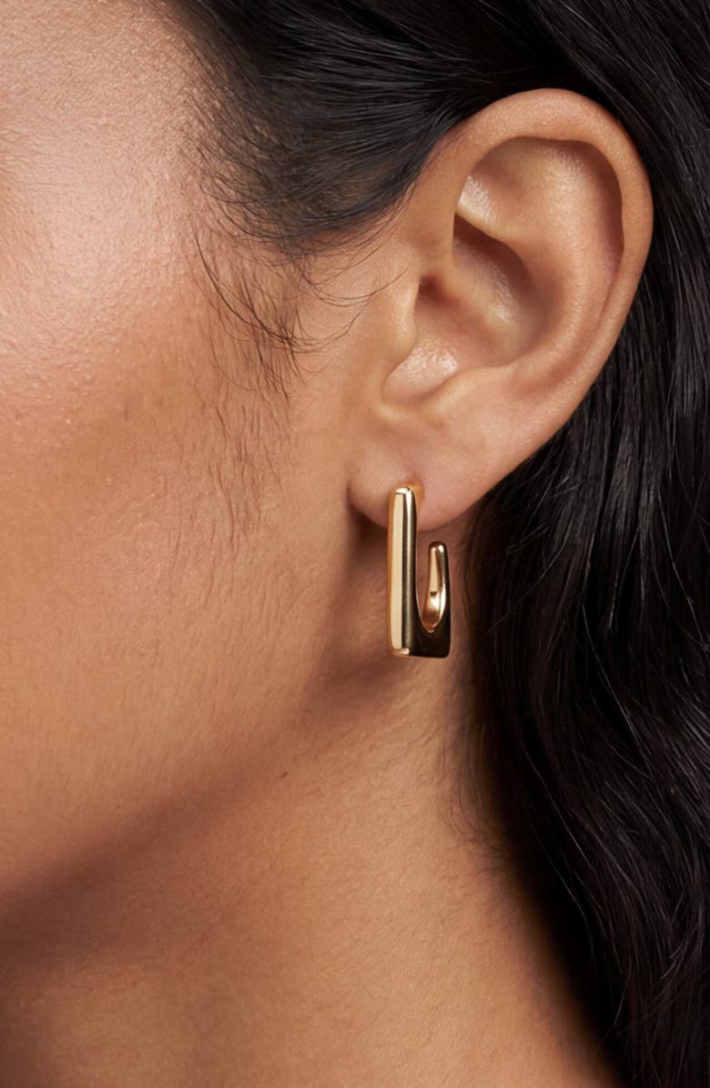 Ettika Geometric Hoop Earrings, Alternate, color, Gold