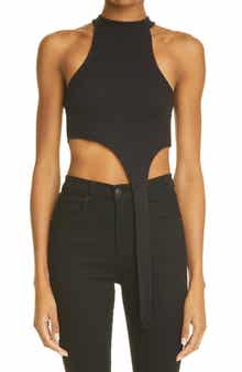 K.NGSLEY Gender Inclusive Raceher Rib Asymmetric Tank