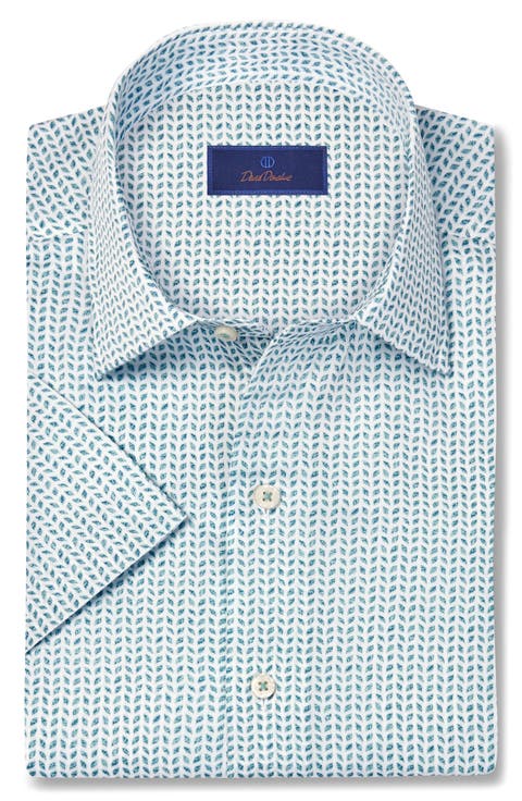 Neat Print Lyocell Short Sleeve Shirt
