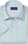 David Donahue Neat Print Lyocell Short Sleeve Shirt