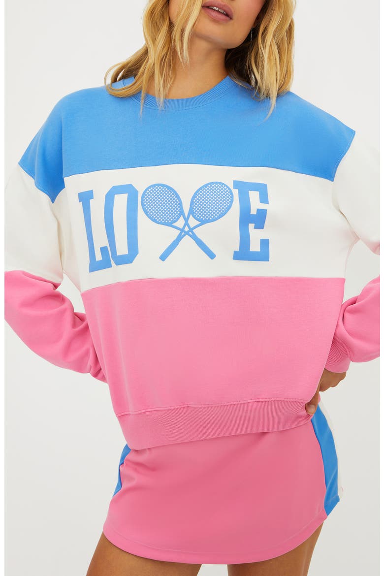 Devyn Oversize Colorblock Cotton Sweatshirt, Alternate, color, COSMOS COLORBLOCK