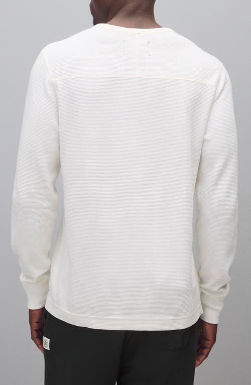 Reigning Champ Lightweight Waffle Stitch Long Sleeve T-shirt In White