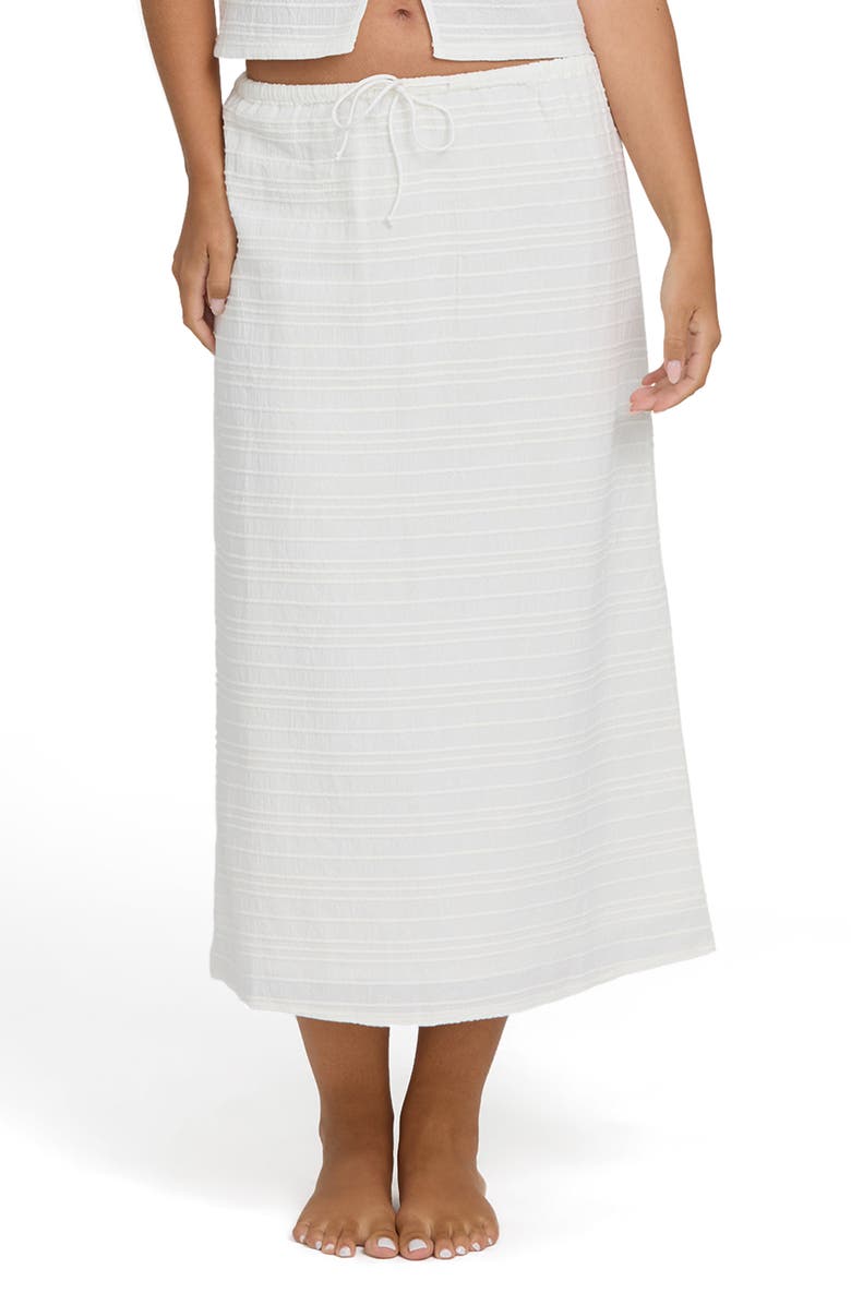 Billabong Your Call Stripe Cotton Maxi Skirt, Main, color, Salt Crystal