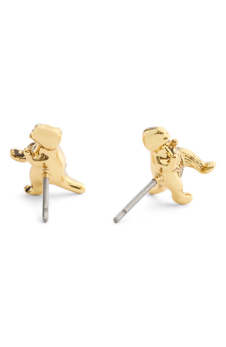 COACH Brushed Rexy Stud Earrings, Alternate, color, Shiny Gold