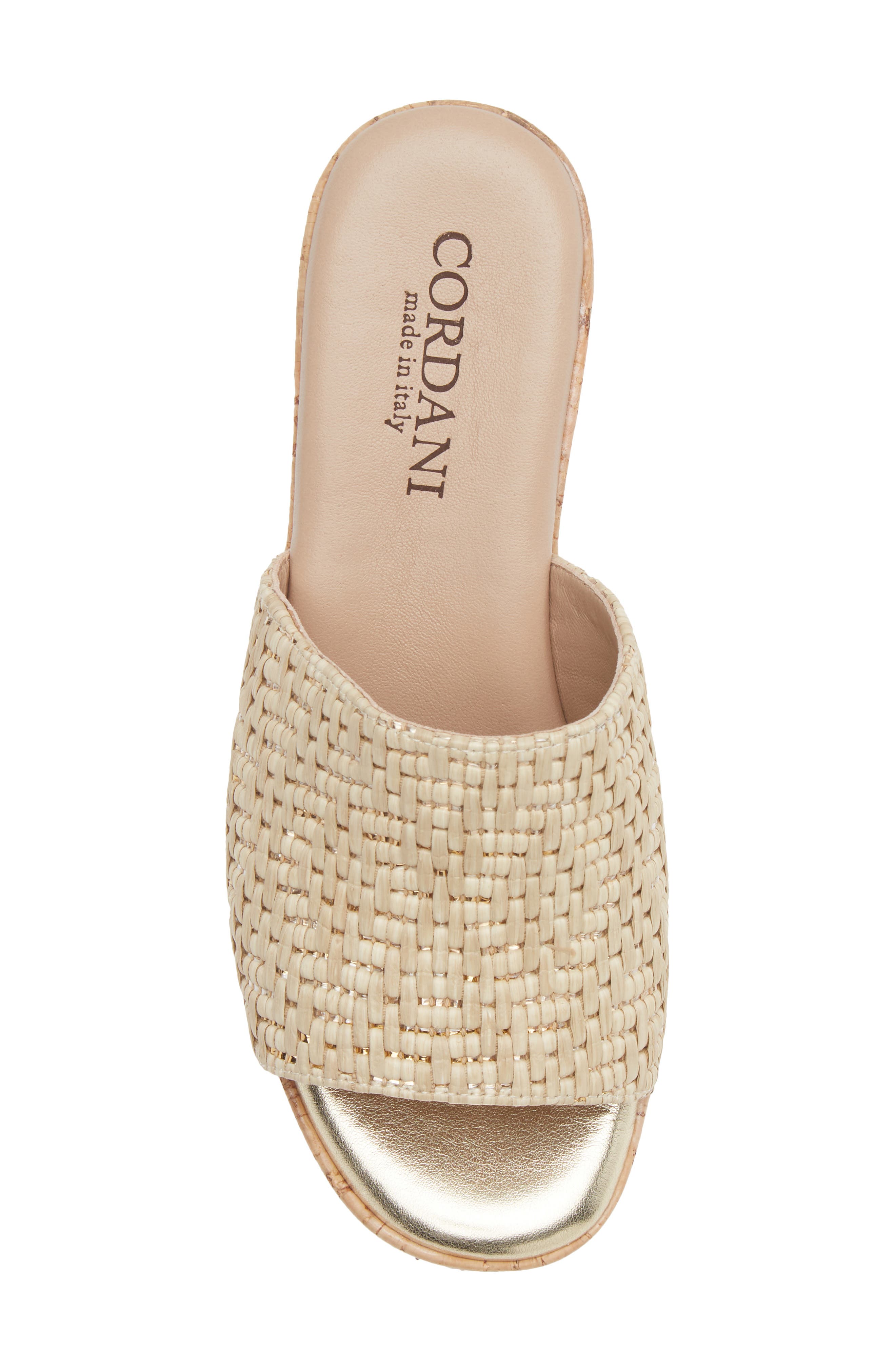 Cordani Joey Platform Slide Sandal, Alternate, color, Beige Raffia