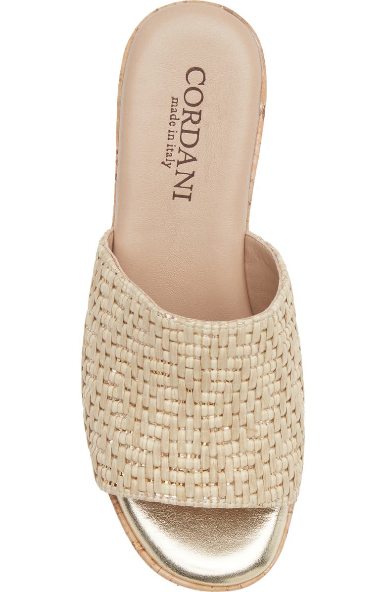 Cordani Joey Platform Slide Sandal, Alternate, color, Beige Raffia