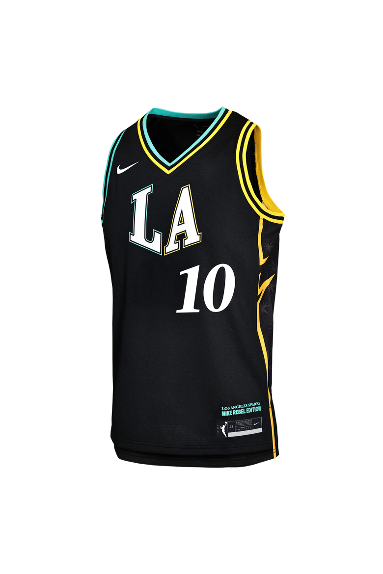 Youth Nike Kelsey Plum Black Los Angeles Sparks Victory Jersey - Rebel Edition, Alternate, color, Black