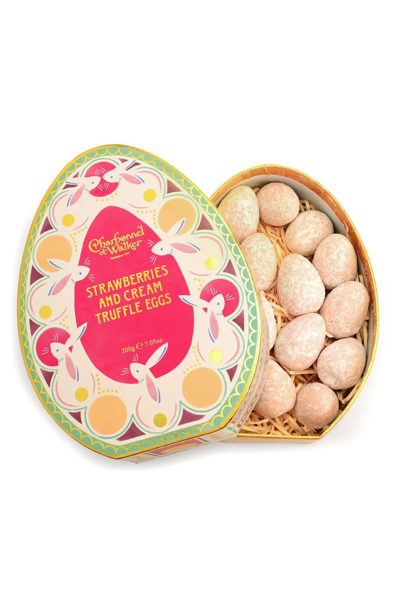 Charbonnel et Walker Strawberries & Cream Truffle Eggs in Gift Box, Main, color, 