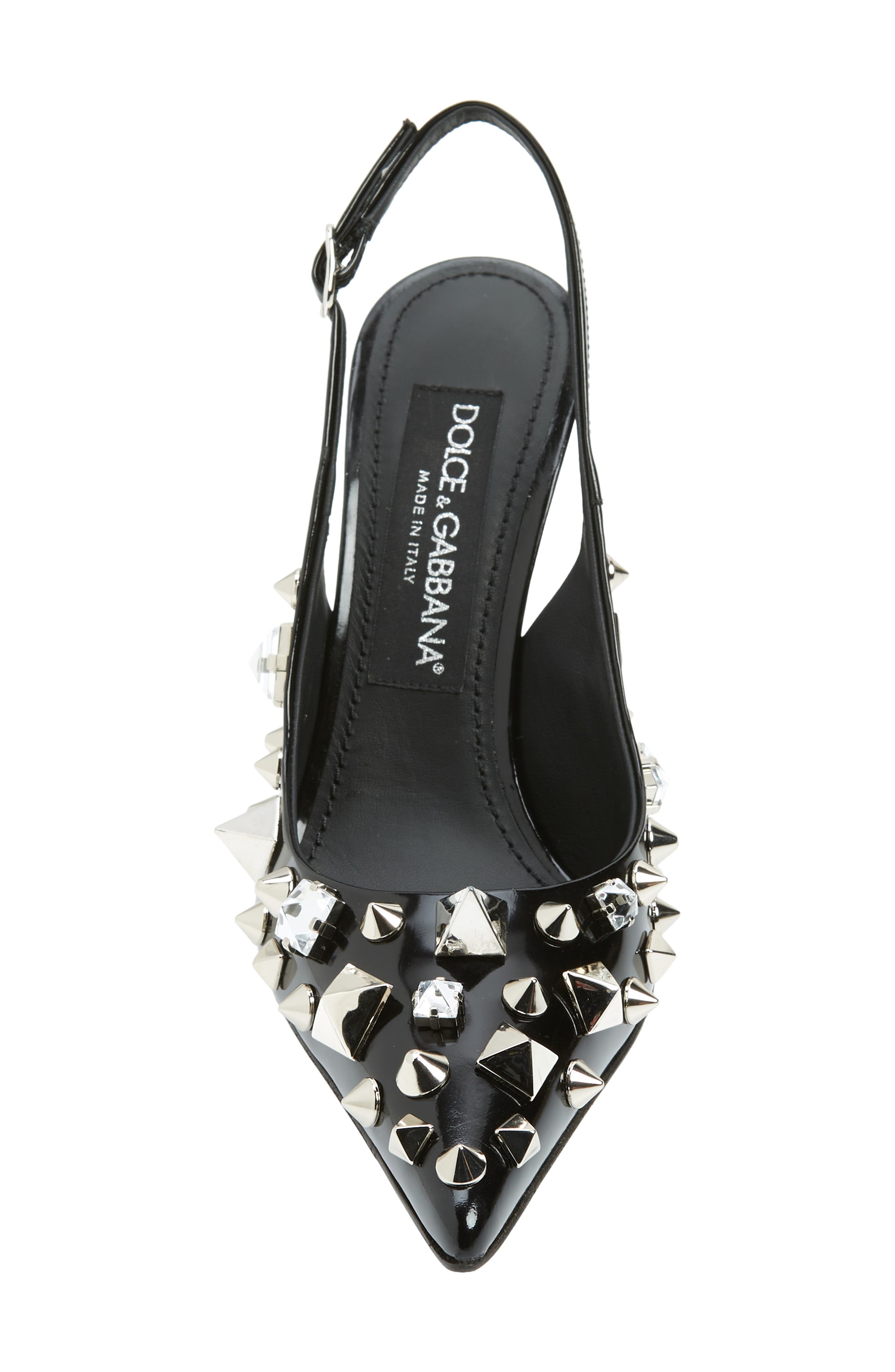 Dolce&Gabbana Studded Slingback Pump, Alternate, color, 