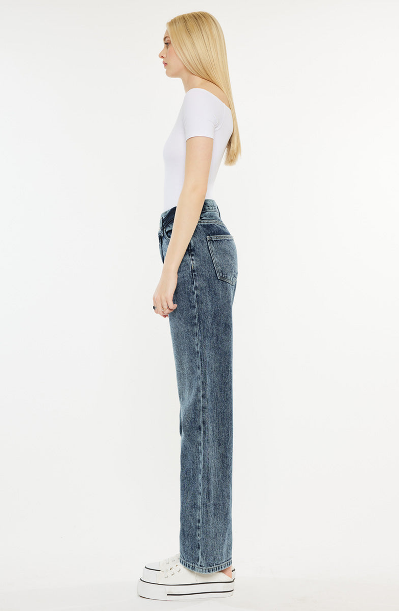 KanCan Kora High Rise 90's Straight Leg Jeans, Alternate, color, Dark Wash
