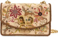 Valentino Garavani VLogo Embroidered Silk Shoulder Bag