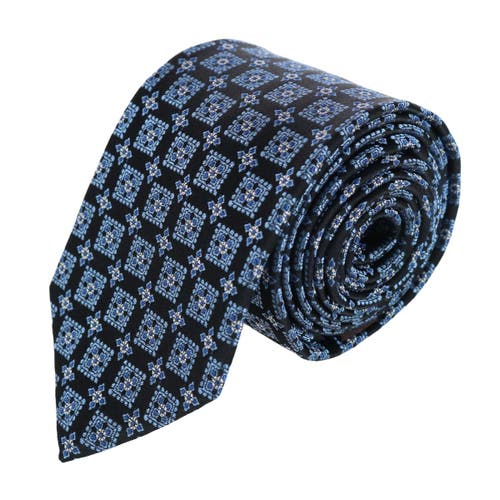 Trafalgar Azzimato Diamond Stately Silk Necktie in Navy Blue 