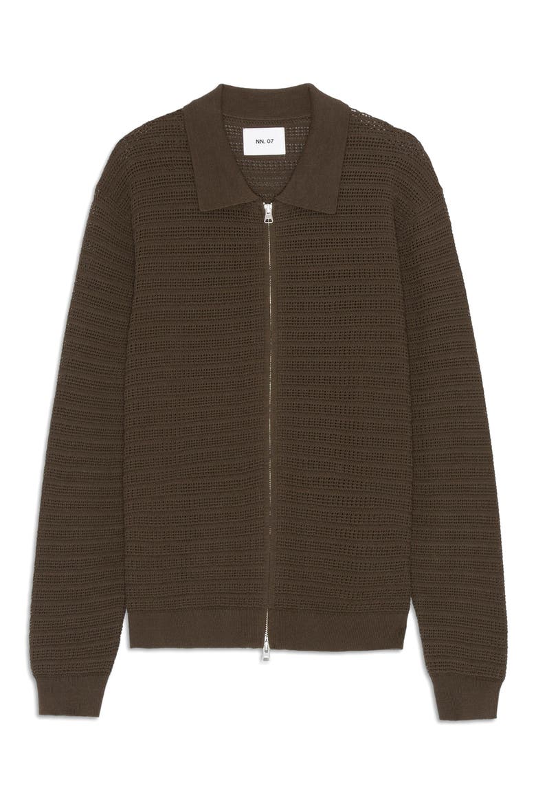Gustav 60016 Zip Cardigan, Alternate, color, DEEP TRUFFLE