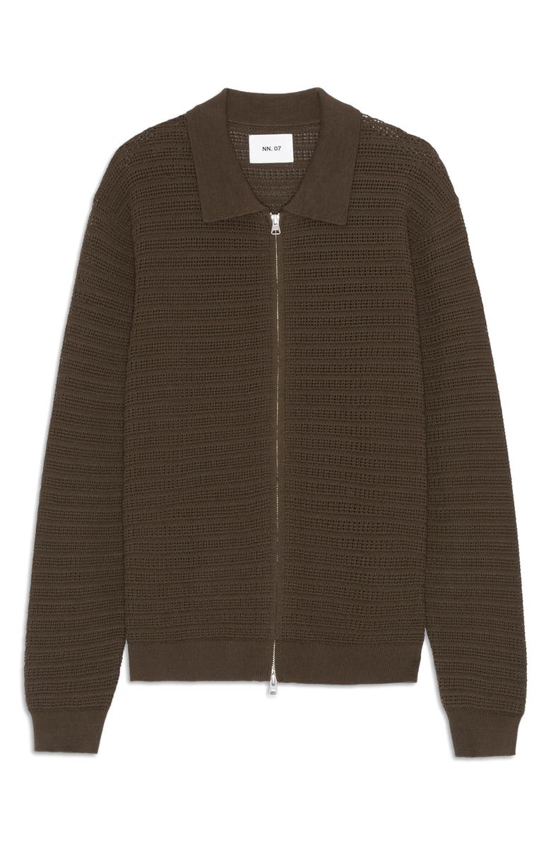 NN07 Gustav 60016 Zip Cardigan, Alternate, color, Deep Truffle