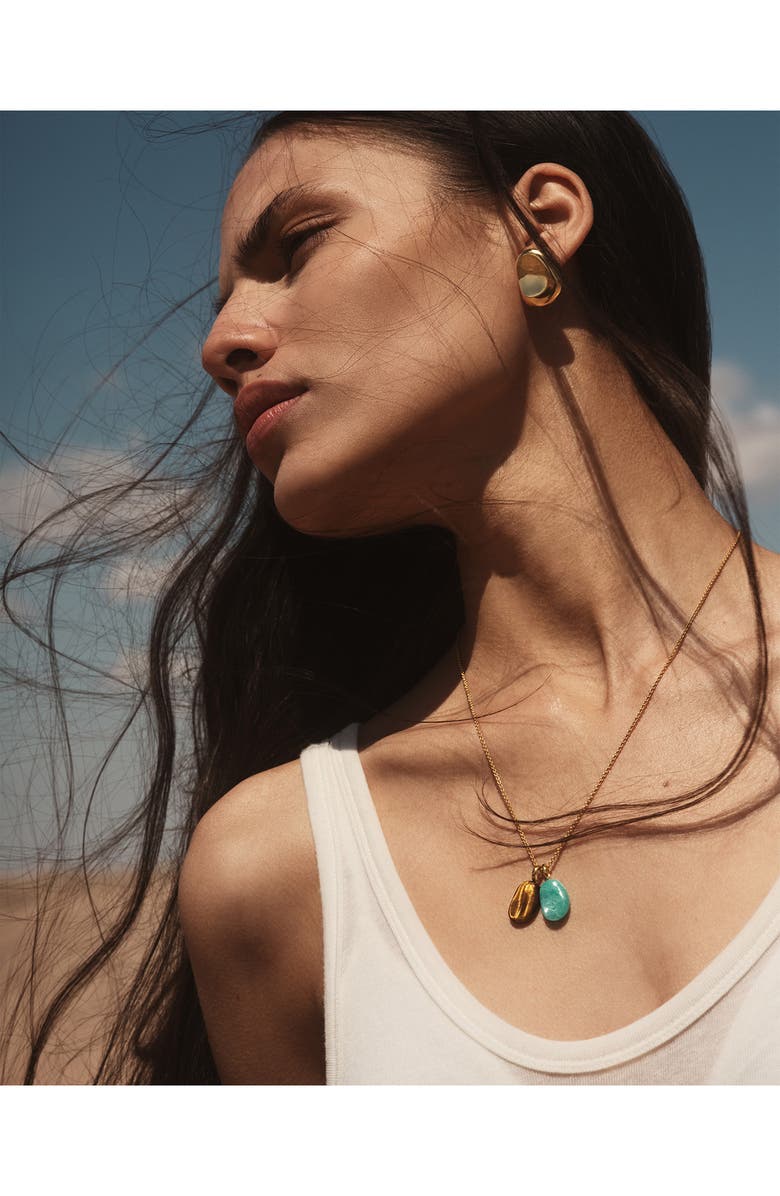 Monica Vinader Aria Tiger's Eye Pendant Charm, Alternate, color, 18K Gold Vermeil / Tigers Eye