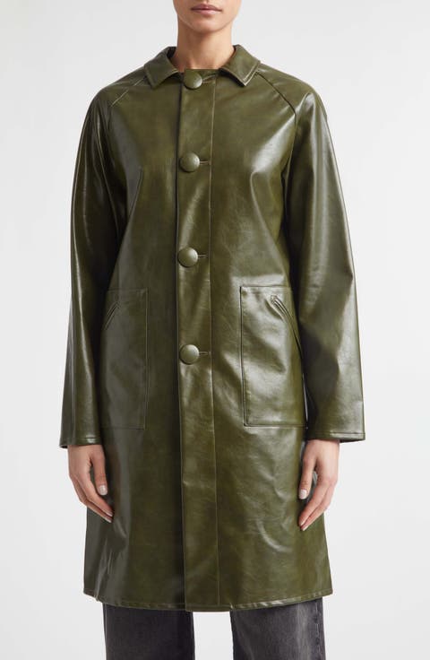 Faux Leather Coat
