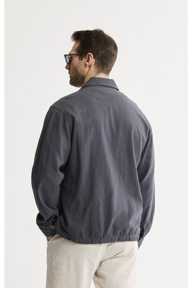 Linen Blend Zip Up Jacket, Alternate, color, Asphalt