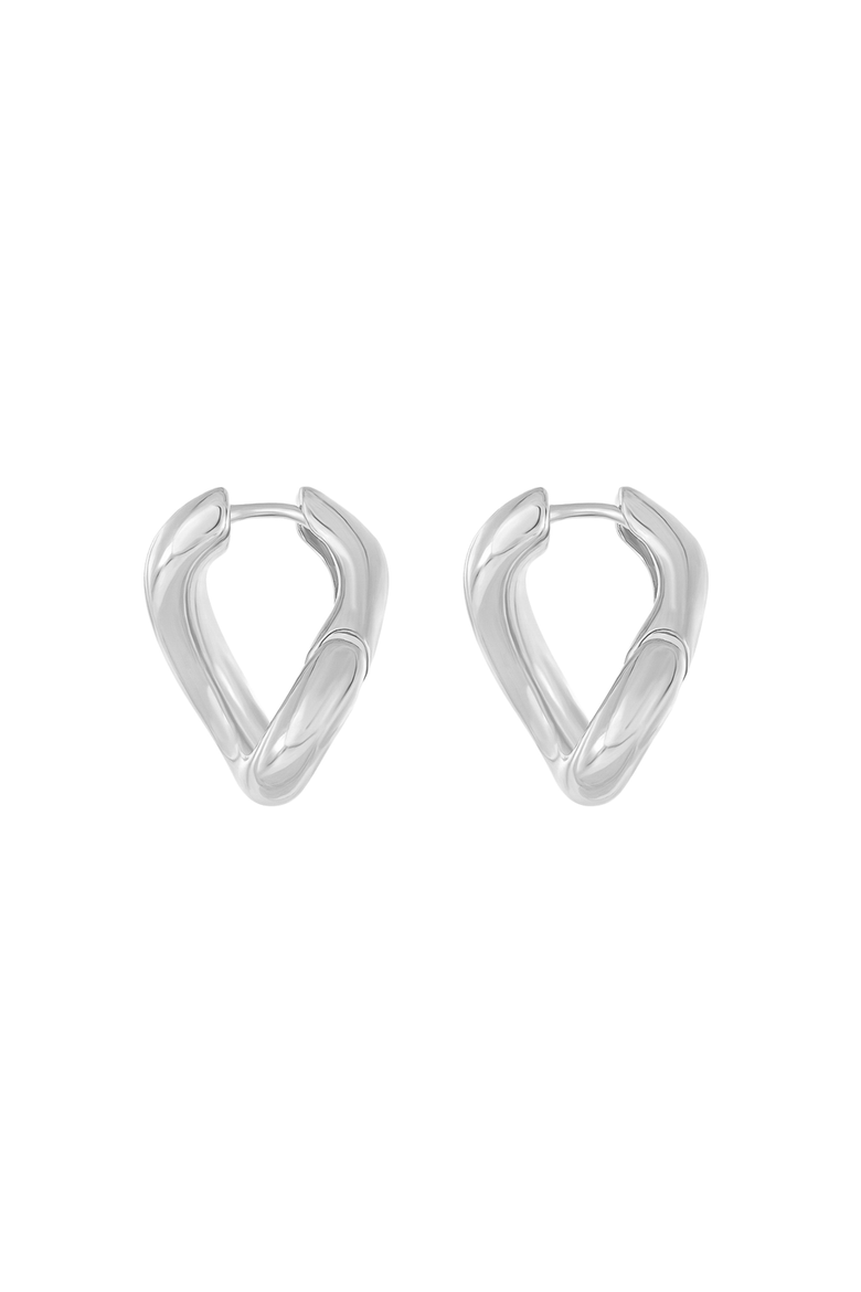 14k Gold Plated Chase Twisted Hoop Earrings Gift Idea, Alternate, color, Silver