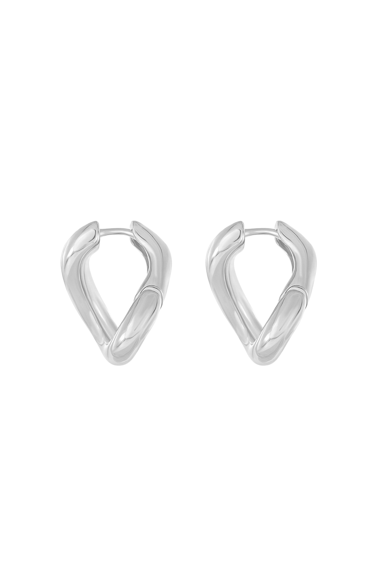 Bearfruit Jewelry 14k Gold Plated Chase Twisted Hoop Earrings Holiday Gift Idea, Alternate, color, Silver