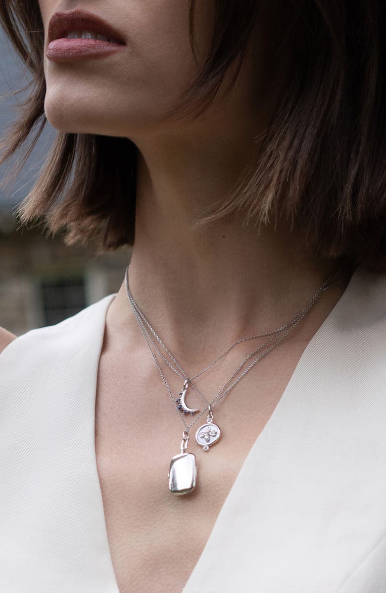 Monica Rich Kosann Slim Rectangular Locket Necklace, Alternate, color, Sterling Silver