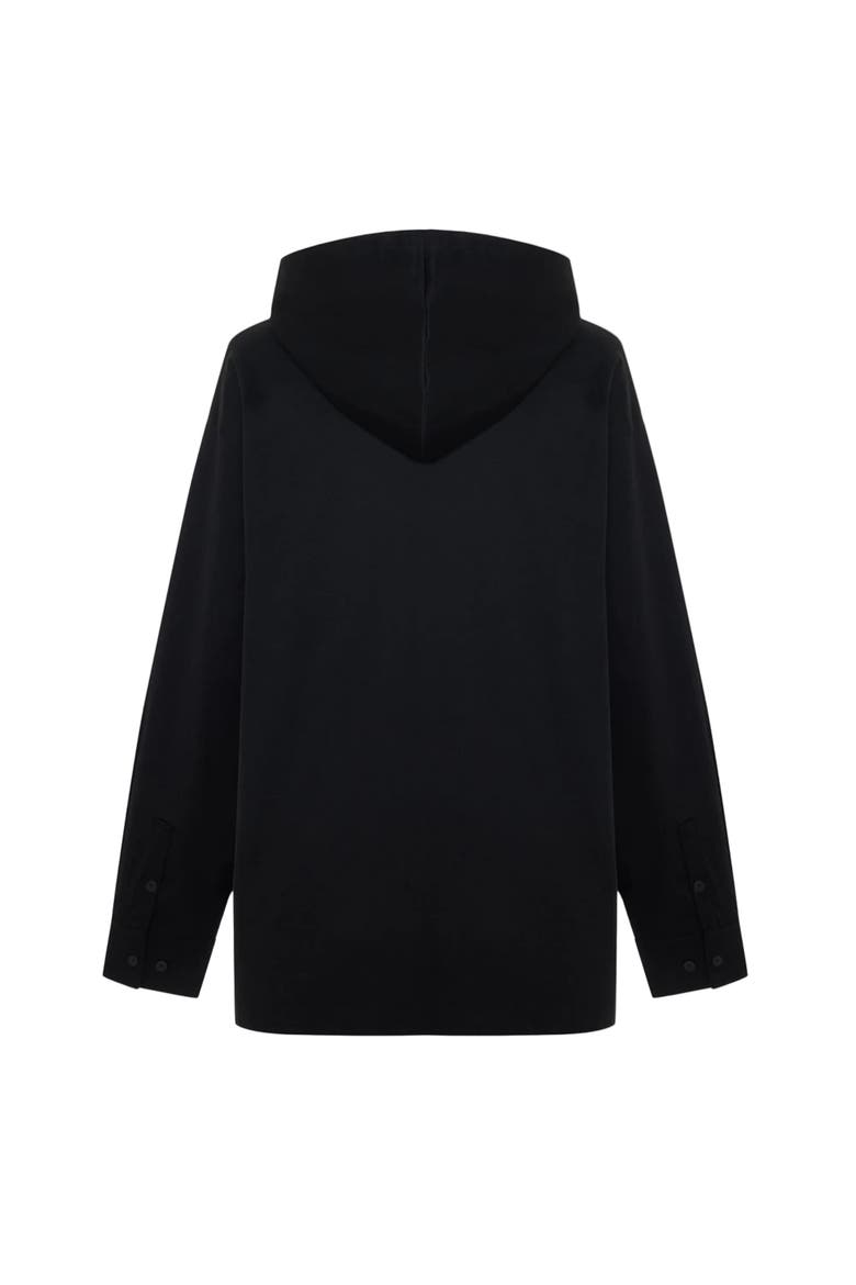 Daydreamers Hooded Button Up Jacket, Alternate, color, BLACK