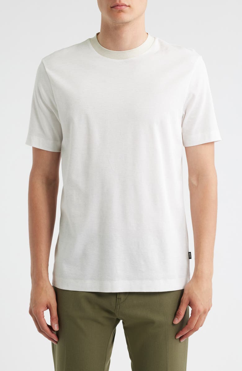 BOSS Thompson Cotton T-Shirt, Main, color, Open White