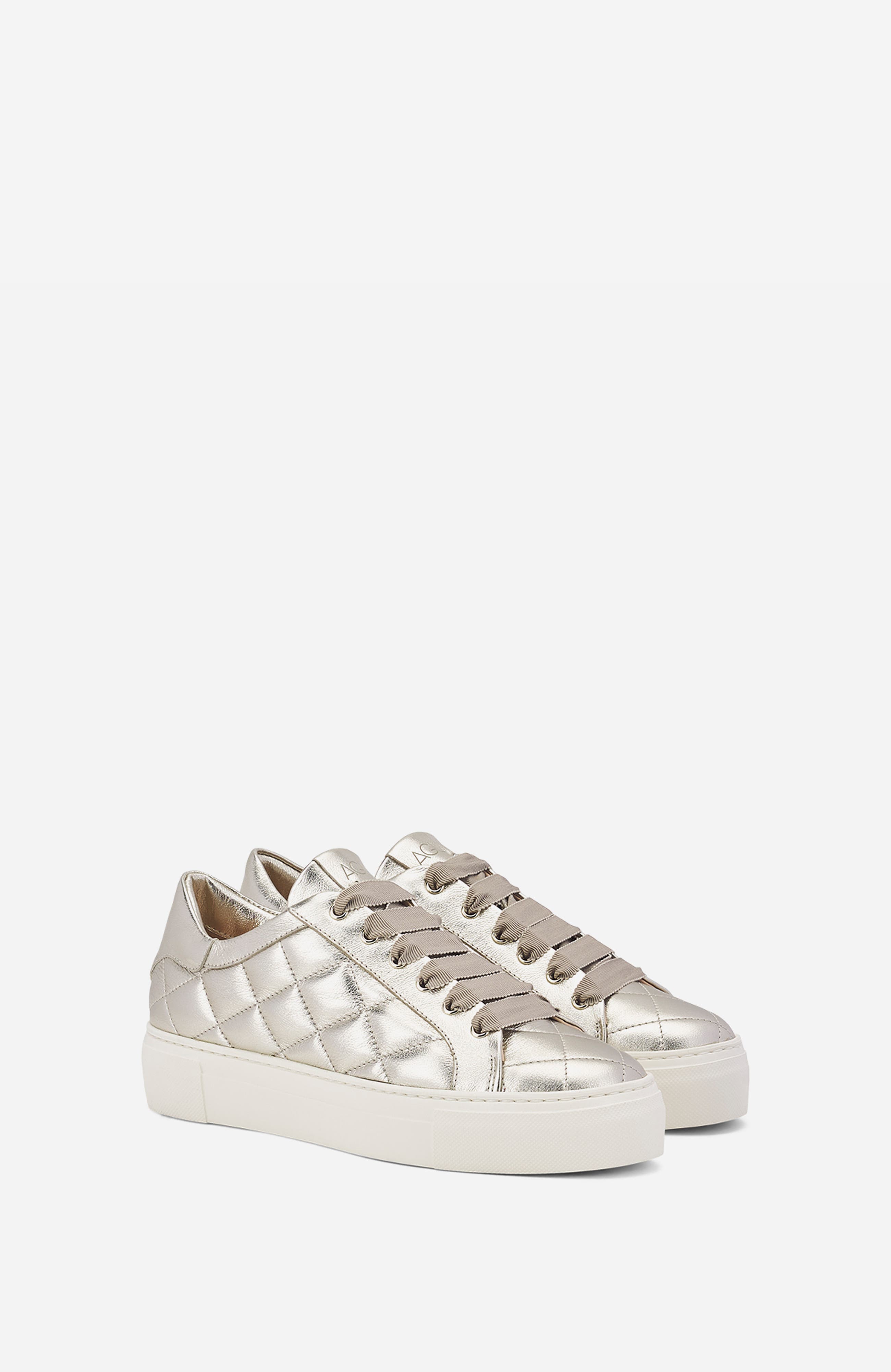 AGL Eva Matelassé Sneaker, Alternate, color, Platinum Leather