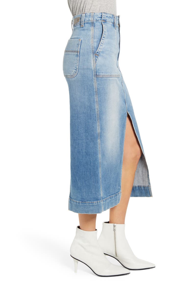 The Lana Denim Midi Skirt, Alternate, color, 23 YEARS RECLAI