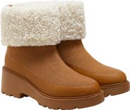 VIVAIA Faux Fur Platform Chunky Wedge Boots