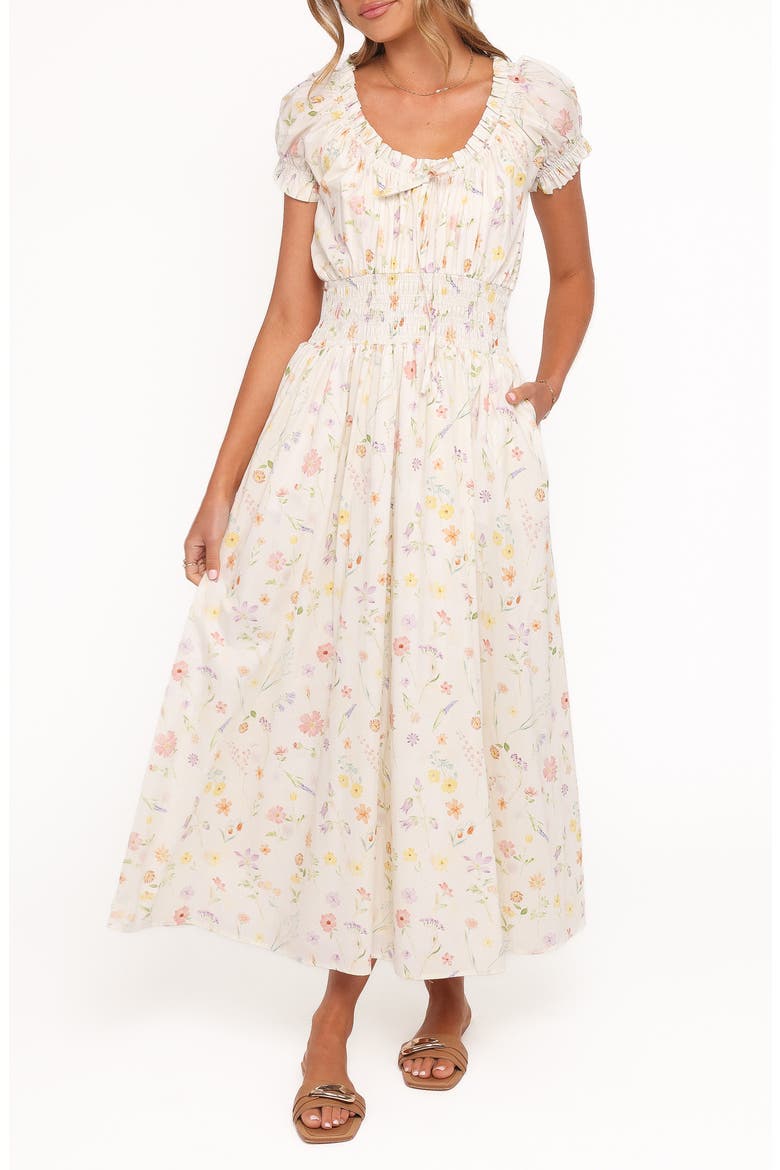 Katana Floral Puff Sleeve Maxi Dress, Main, color, FLORAL