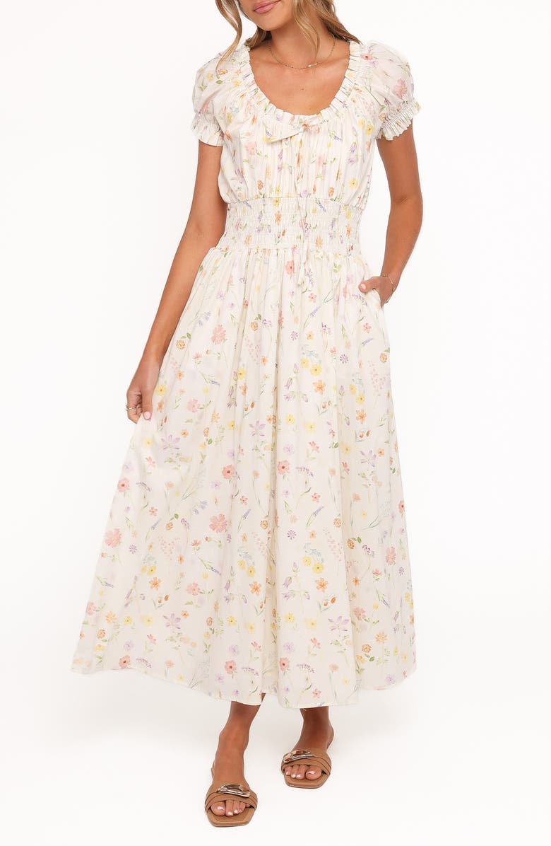 Petal & Pup Katana Floral Puff Sleeve Maxi Dress, Main, color, Floral