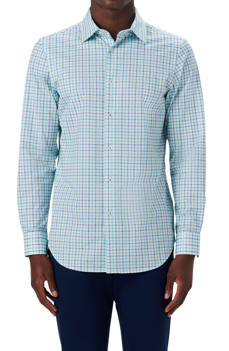 Bugatchi OoohCotton<sup>®</sup> Check Button-Up Shirt, Main, color,