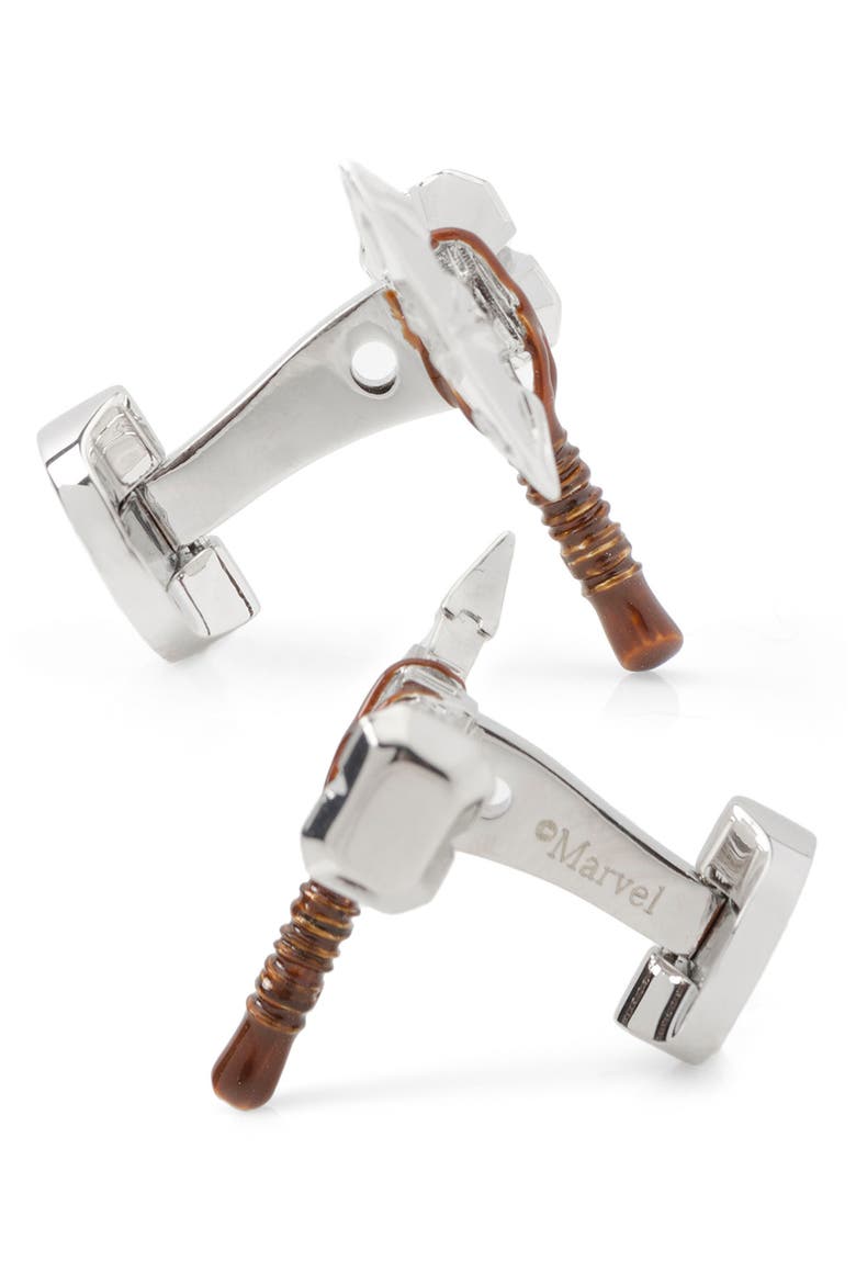 3D Stormbreaker Cuff Links, Alternate, color, SILVER