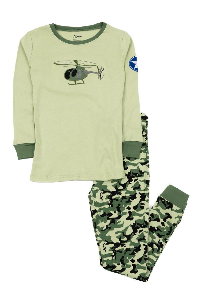 Camo Pajama Set, Main, color, GREEN