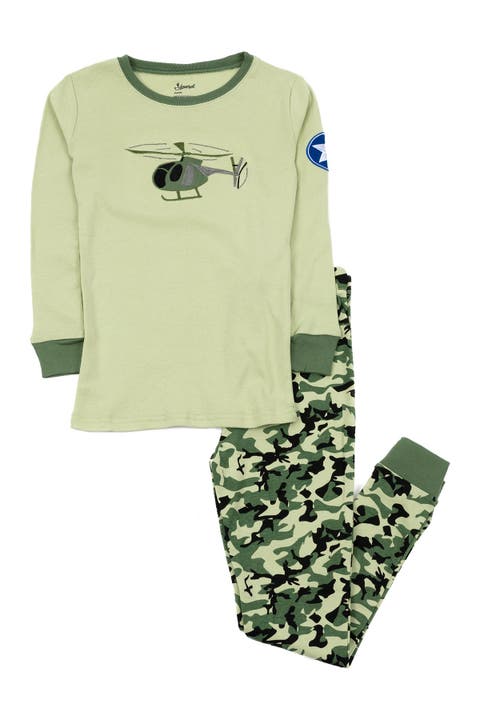 LEVERET Camo Pajama Set