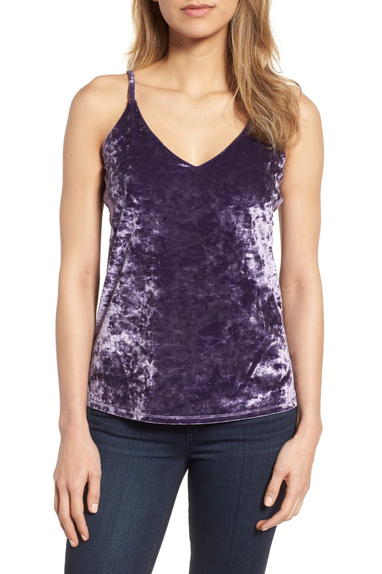 Crushed Velvet Camisole, Main, color, DUSK