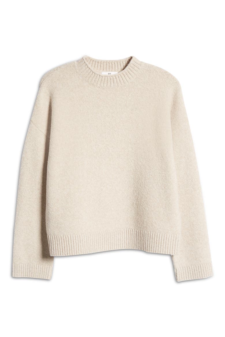 Cozy Roll Crewneck Sweater, Alternate, color, BEIGE OATMEAL HEATHER