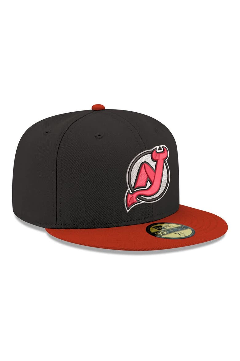 Men's New Era  Black New Jersey Devils Core Logo Two-Tone 59FIFTY Fitted Hat, Alternate, color, Black