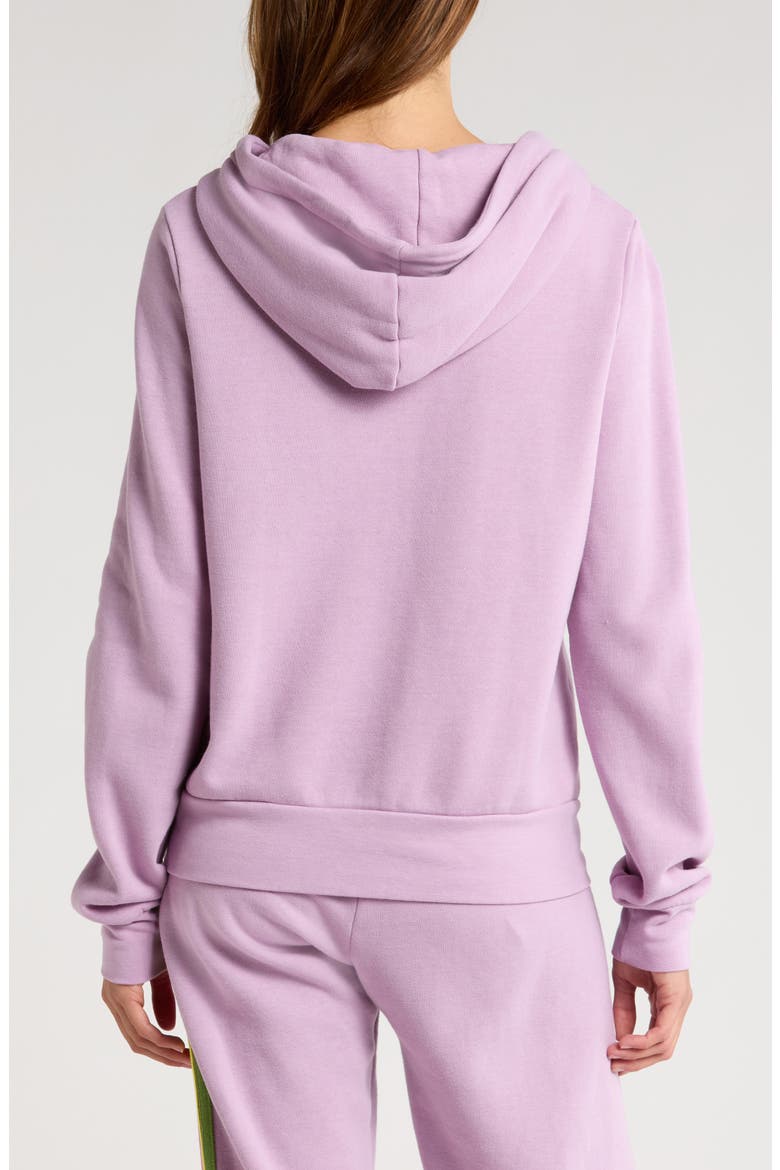 5-Stripe Zip Hoodie, Alternate, color, MAUVE/ PINK GREEN