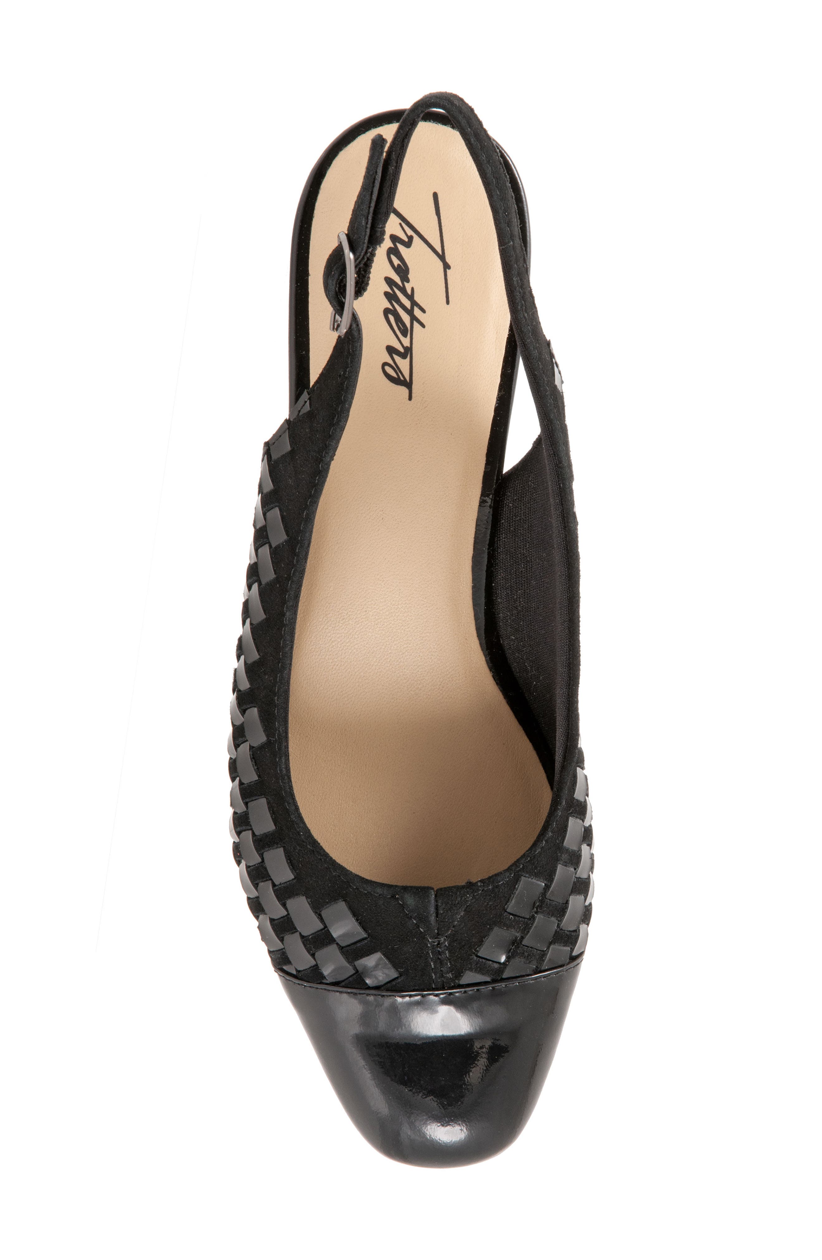 Dea Woven Slingback Pump, Alternate, color, BLK SUE/PA