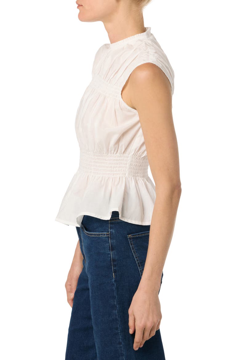 Sleeveless Cotton Voile Peplum Top, Alternate, color, WHITE